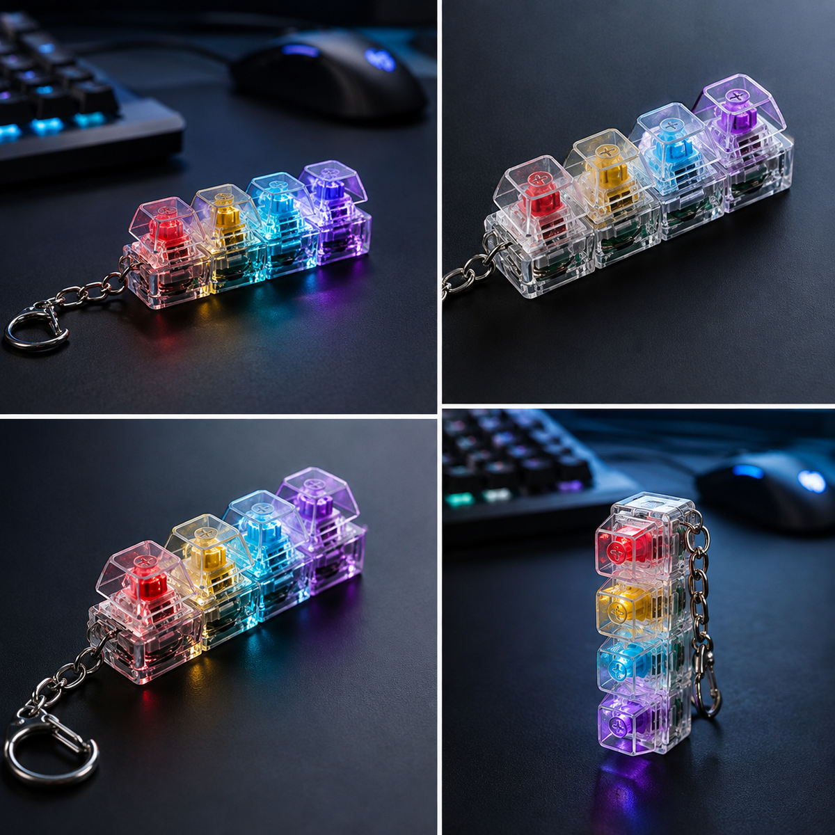 Mini Clicky Fidget Keychain Real Mechanical Switch | Stress Relief Toy