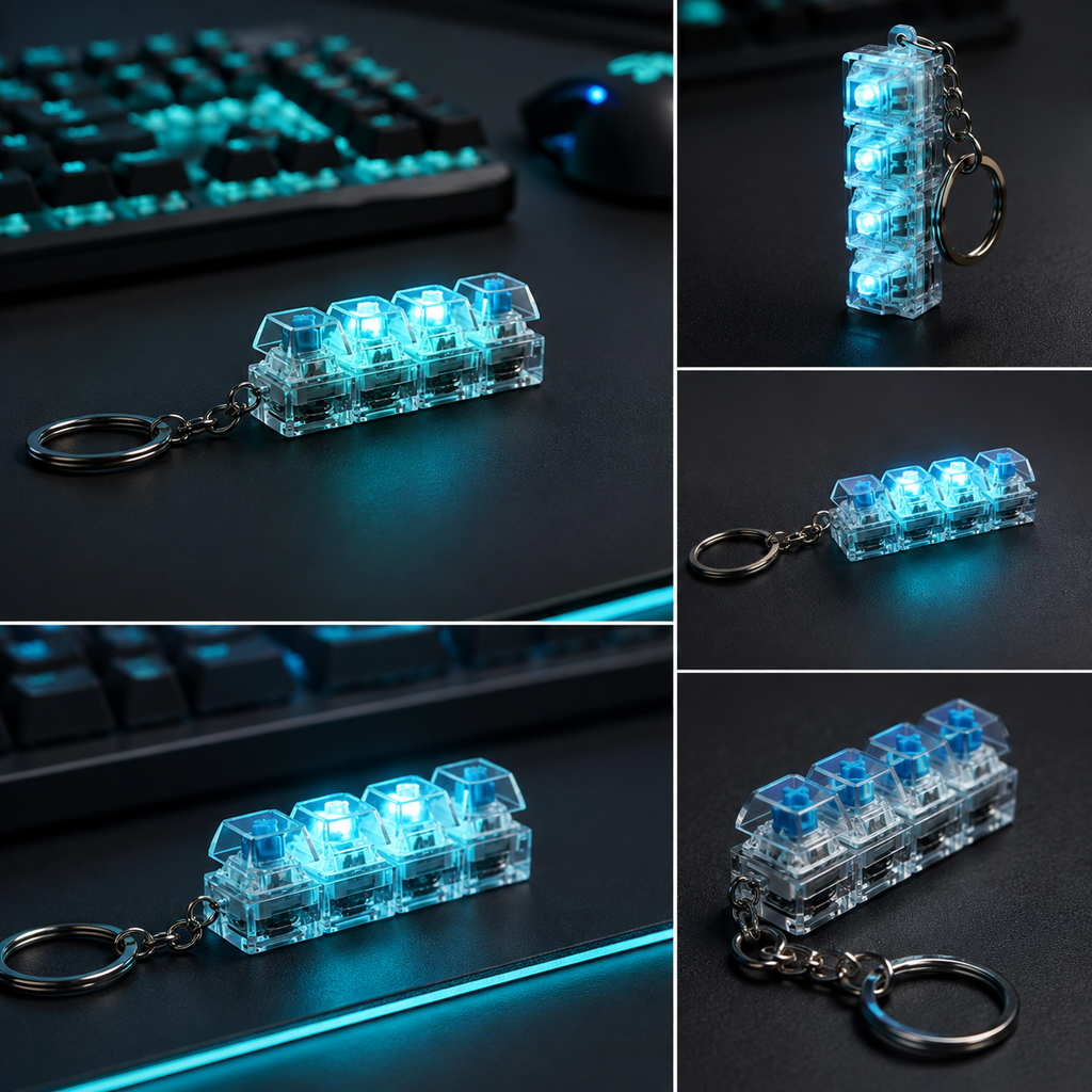 Mini Clicky Fidget Keychain Real Mechanical Switch | Stress Relief Toy