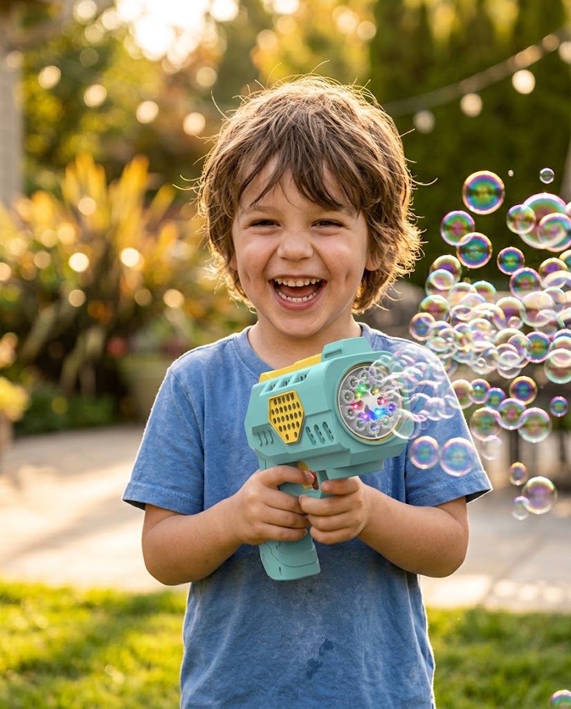 10 Holes Bubble Gun Toy with Light for Kids | Bubble Blower Gun