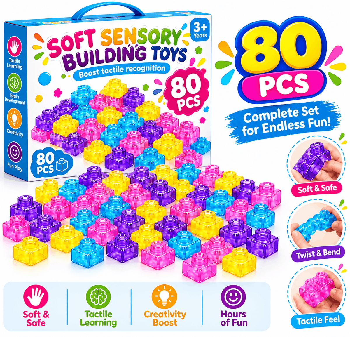 40 PCS Colorful Building Blocks for Kids – Creative Educational Construction Toy