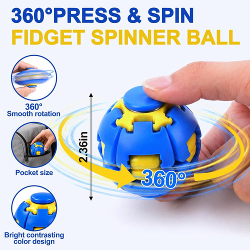 360° Press & Spin Fidget Ball – Stress Relief Desk Toy