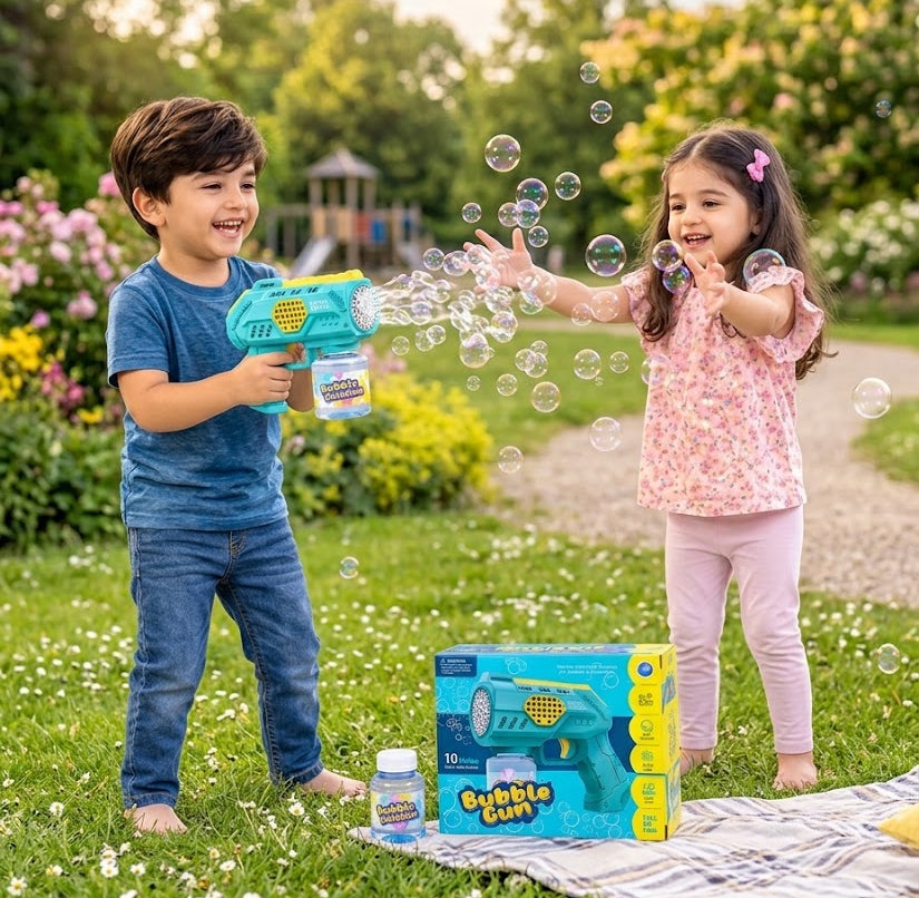 10 Holes Bubble Gun Toy with Light for Kids | Bubble Blower Gun