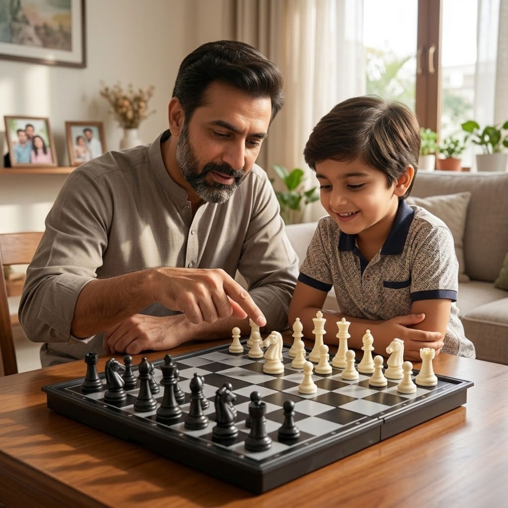 2-in-1 Chess & Ludo Board Game Set – Foldable Family Game for Kids & Adults