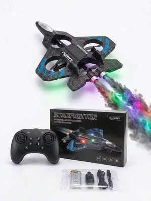 S1 Interstellar Fighter Plane RC Drone with LED Lights & 360° Stunts | Ages 14+