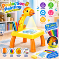 Giraffe Projection Painting Table for Kids – Drawing Projector with 12 Color Pens & 24 Patterns