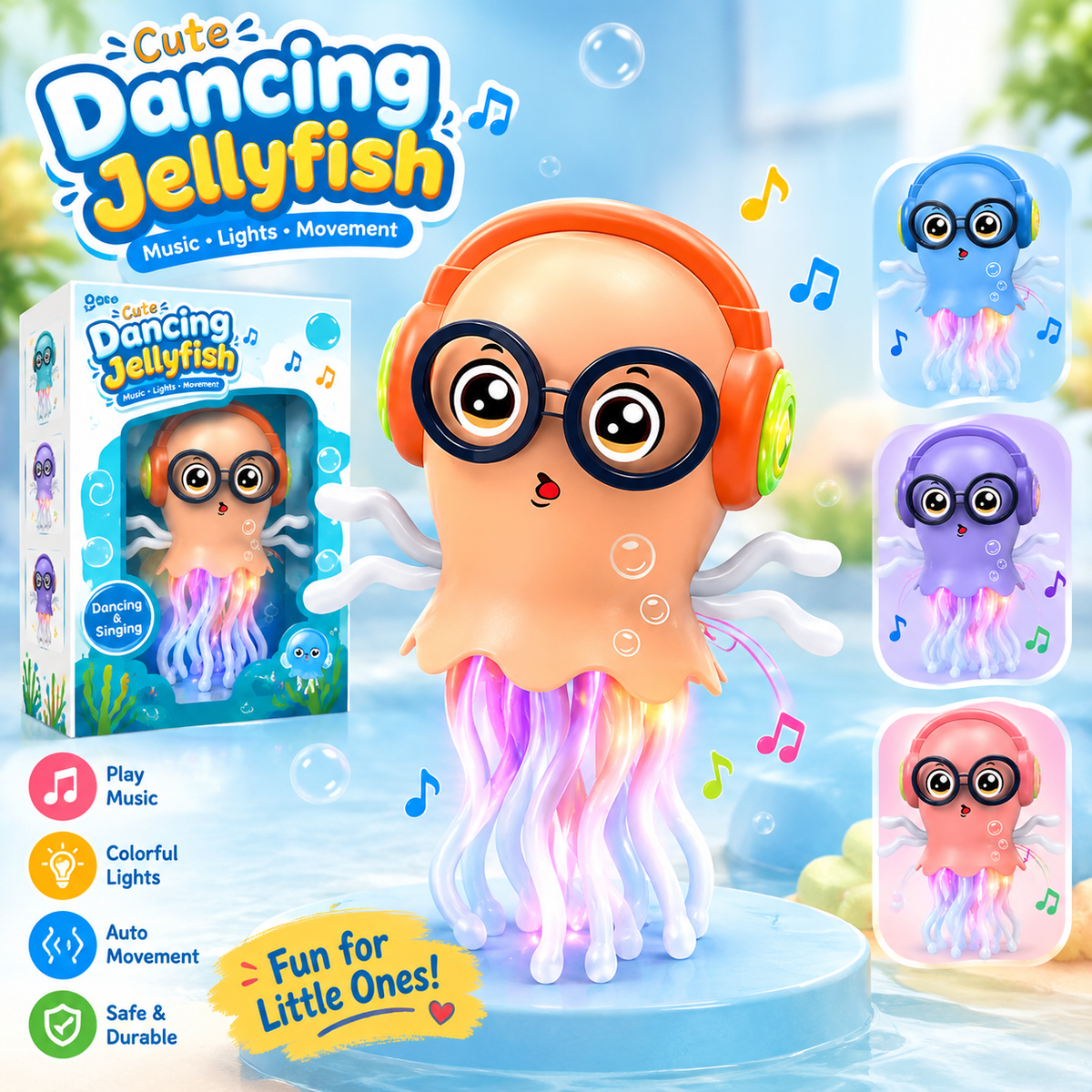 Cute Dancing Jellyfish – Musical Light-Up Toy with Auto Movement for Kids