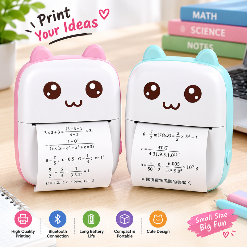 Mini Portable Thermal Printer – Bluetooth Wireless Pocket Printer for Notes, Photos & To-Do Lists