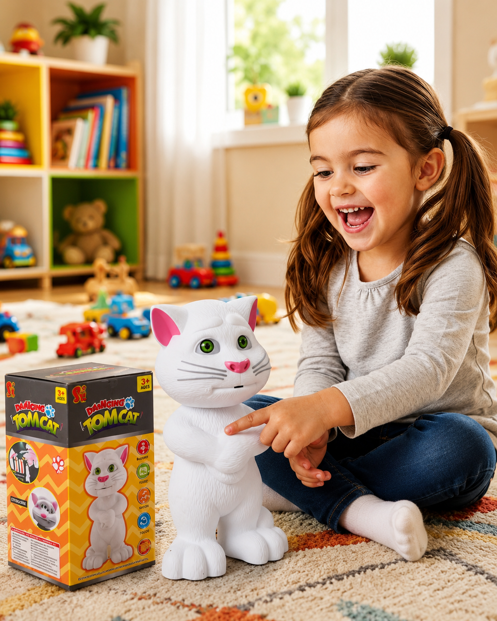 Talking Tom Cat Interactive Toy for Kids – Repeats What You Say, Sings Songs & Touch Activated
