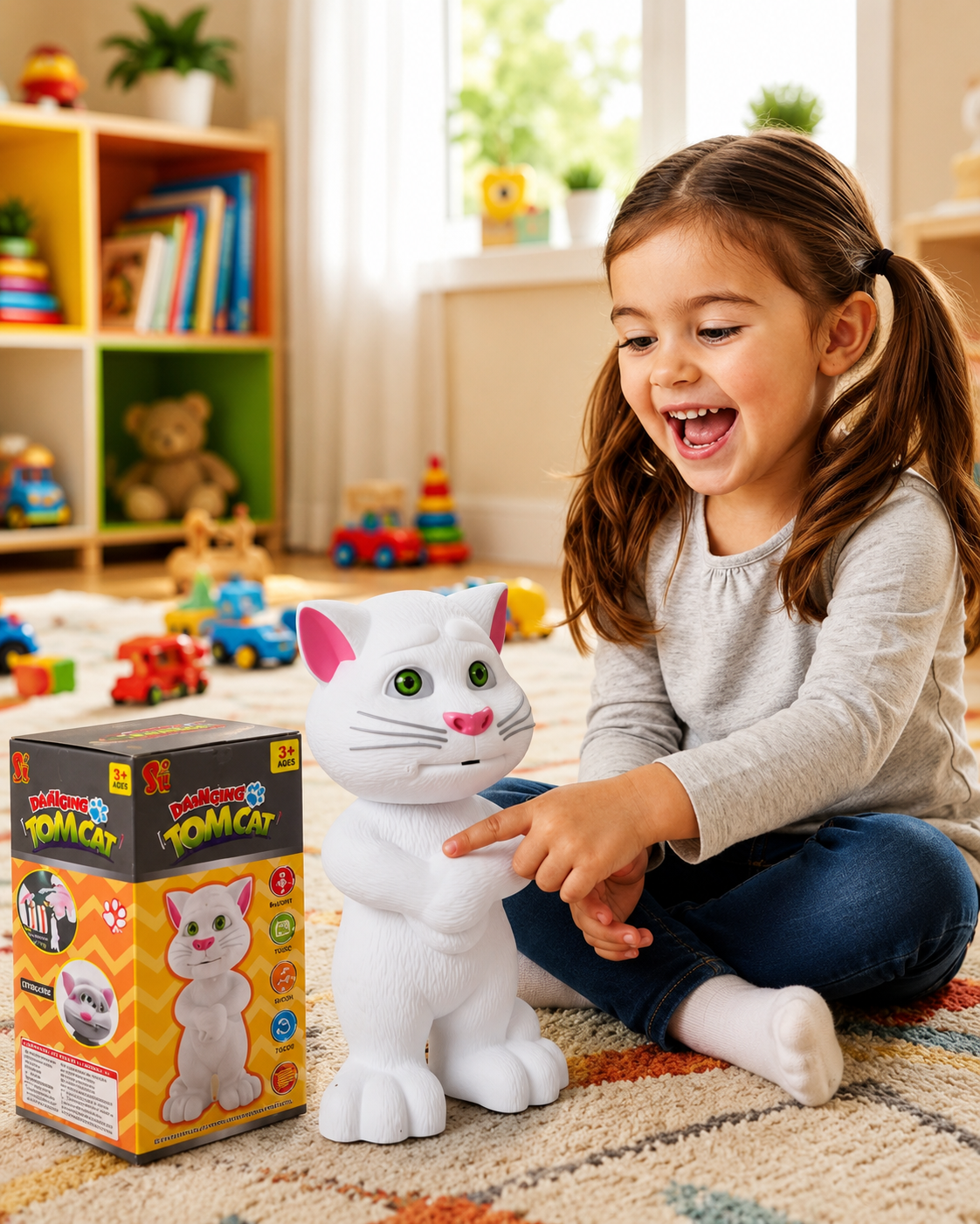 Talking Tom Cat Interactive Toy for Kids – Repeats What You Say, Sings Songs & Touch Activated