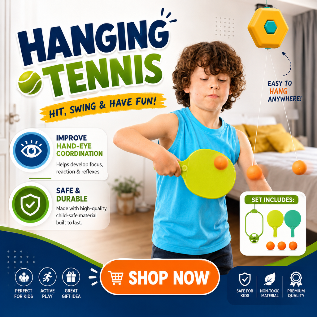 Hanging Table Tennis Set for Kids | Door Frame Ping Pong Game | Indoor Sports Toy