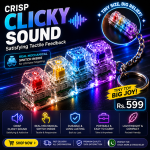 Mini Clicky Fidget Keychain Real Mechanical Switch | Stress Relief Toy