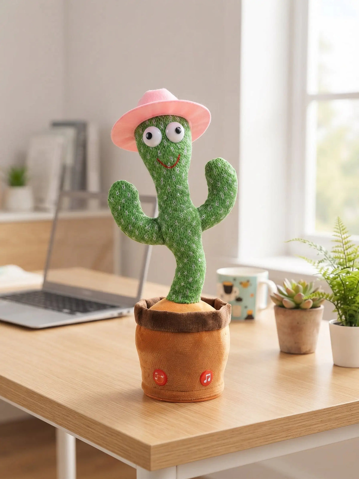 Interactive Dancing & Talking Plush Cactus Toy with Music & LED Lights