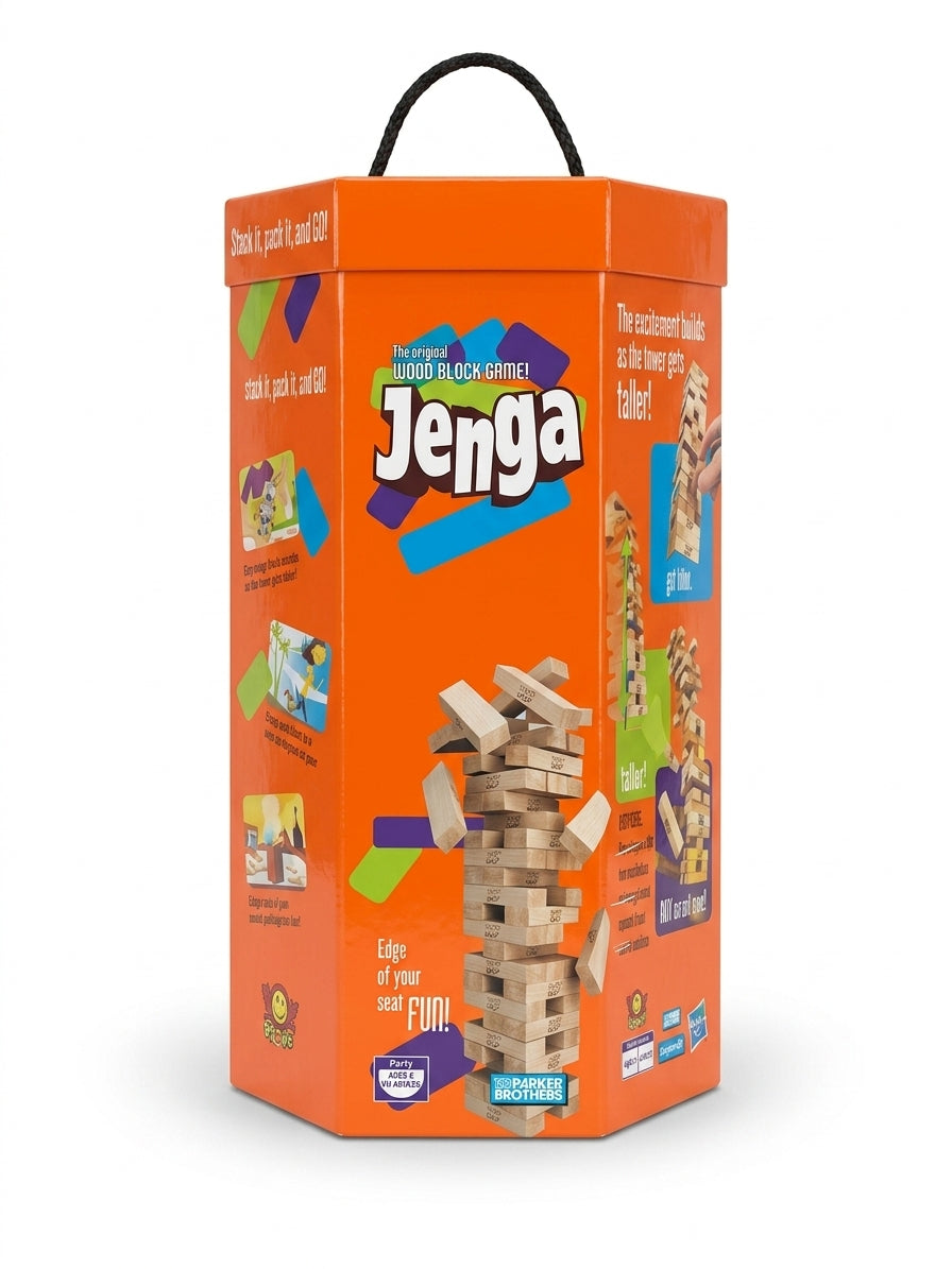 JENGA:Classic Wooden Block Stacking Game – Family & Party Fun