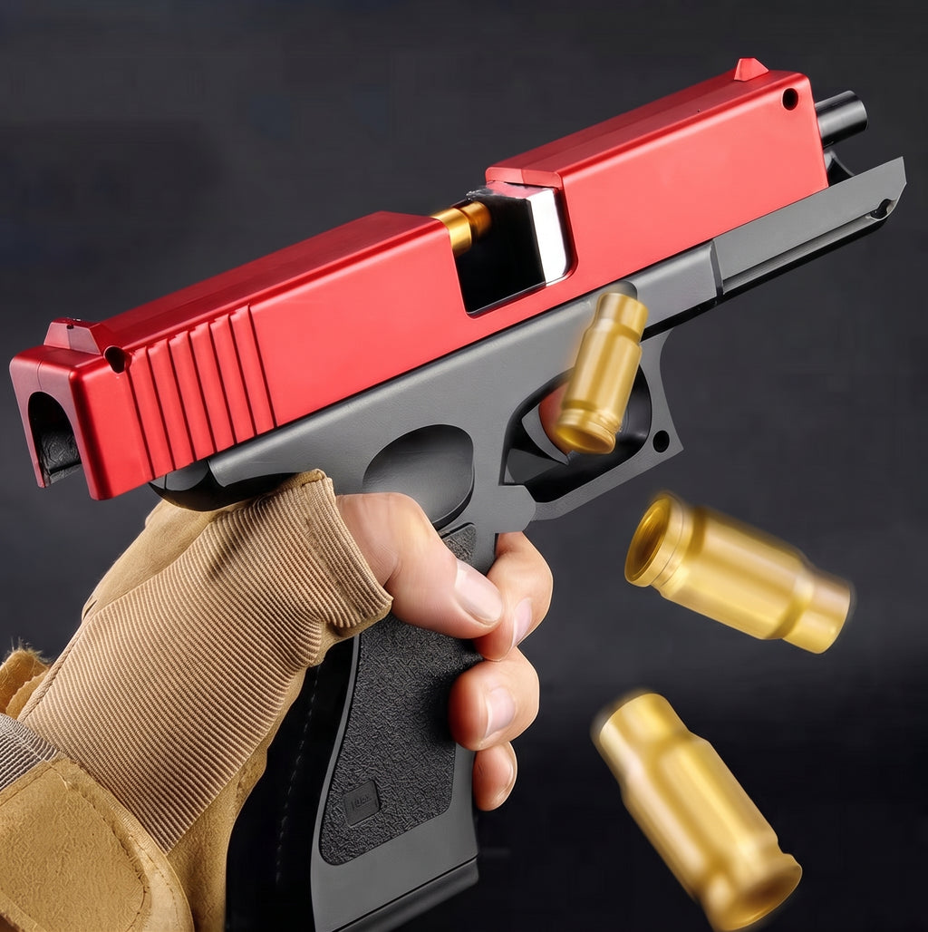 Realistic Glock 18 Style Soft Dart Blaster Toy Pistol (Red/Black & Blue/Silver) – Foam Dart Gun with Magazines