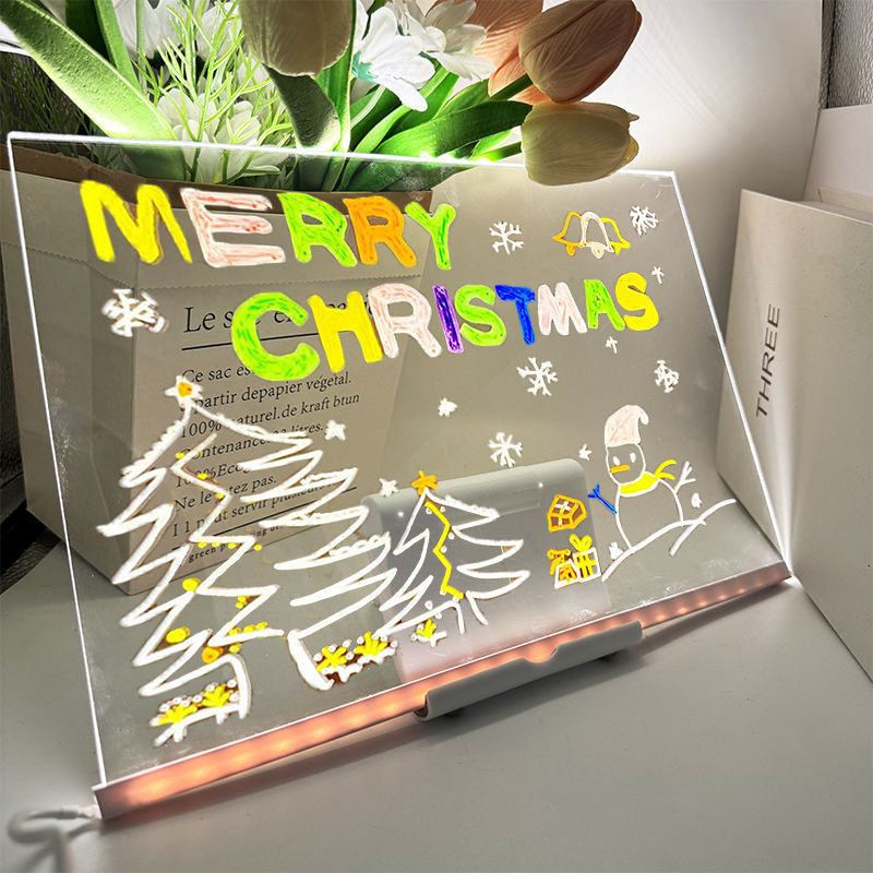 LED Message Board – Erasable Glow Sign with 7 Color Markers | Fun Room Décor for Home, Café & Gifting