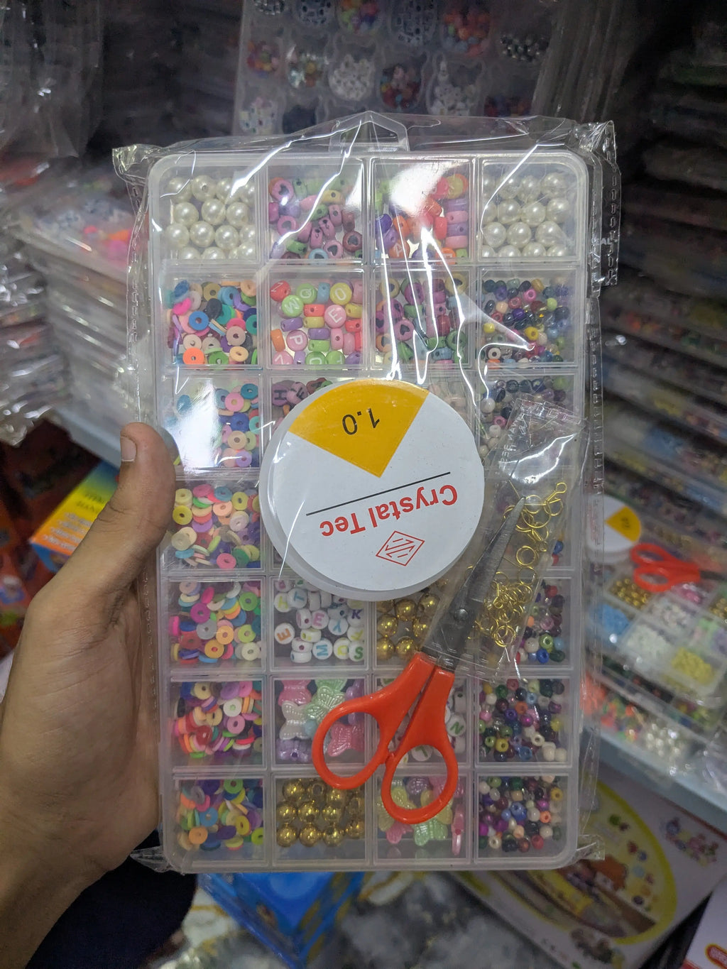 Crystal Tec DIY Bead Kit | Jewelry Making Set with Alphabet & Flower Beads