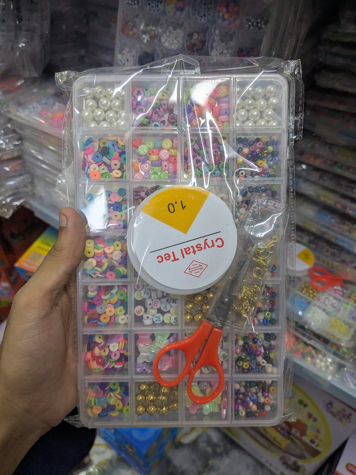 Crystal Tec DIY Bead Kit | Jewelry Making Set with Alphabet & Flower Beads