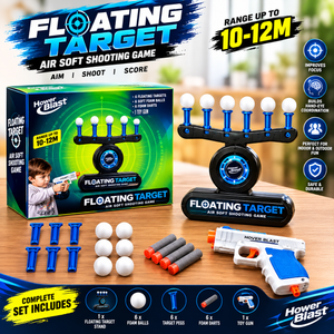 Floating Target Shooting Game – Air-Powered Foam Ball Target with Toy Blaster