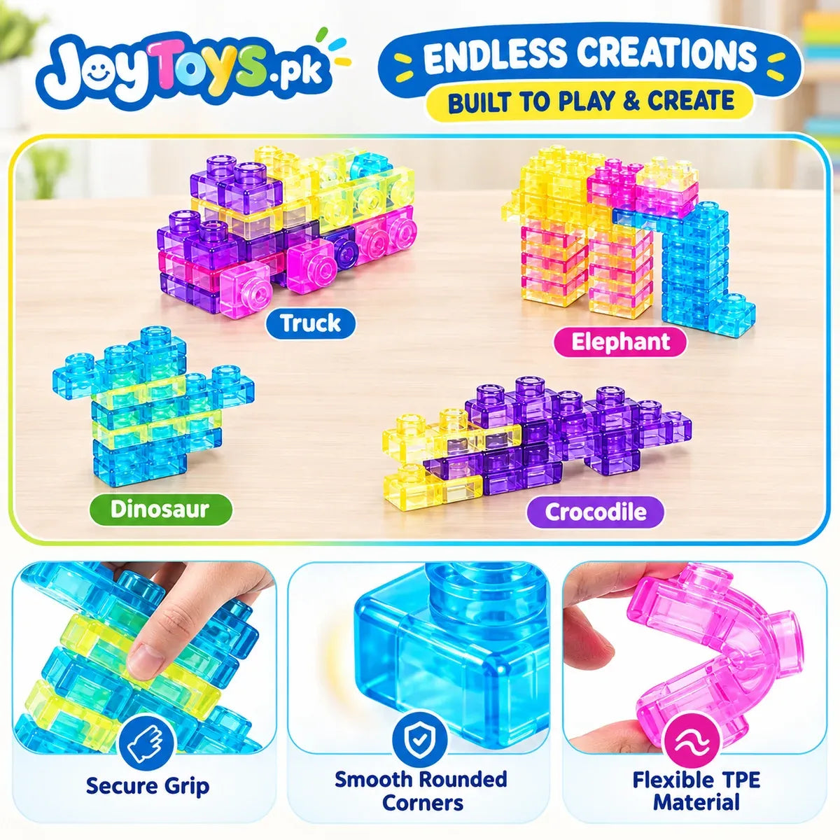 40 PCS Colorful Building Blocks for Kids – Creative Educational Construction Toy