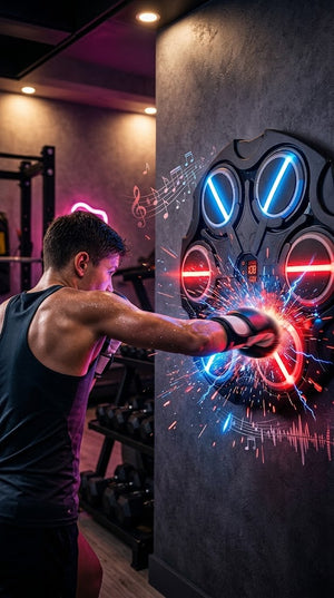 Hexagonal Smart Music Boxing Target – Wall-Mounted RGB Light Punching Game for Kids & Adults (Includes Gloves)