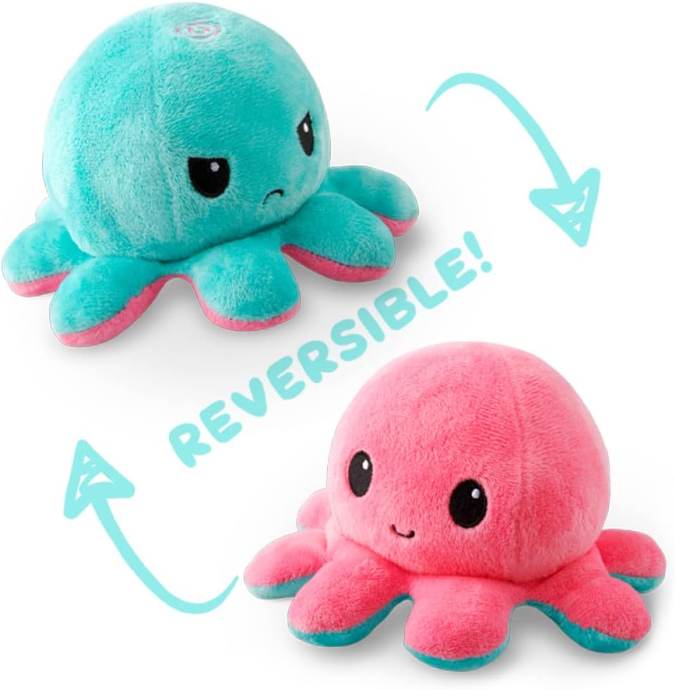 Reversible Flip Octopus Plush Toy – Mood Changer Soft Stuffed Toy for Kids | Double-Sided Octopus Plushie